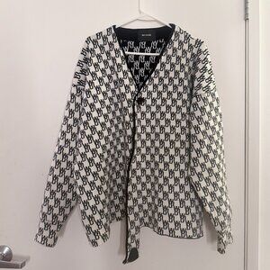We11done Logo Jacquard Cardigan